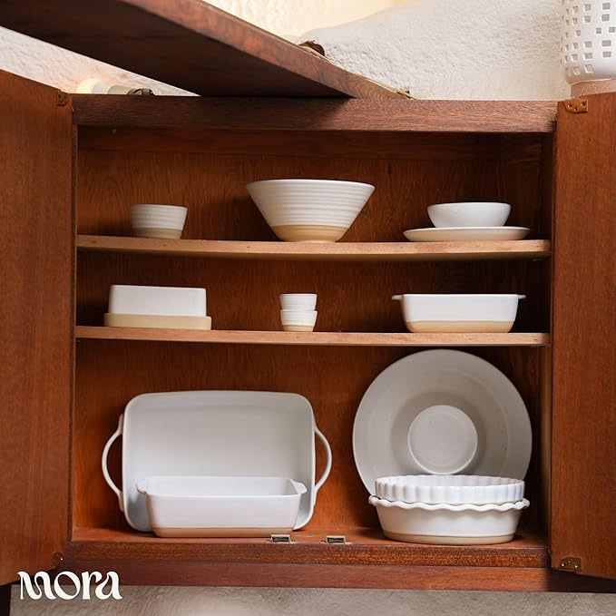 Mora Ceramic Set of 2 Baking Dishes For Casserole, Banana Bread, Brownies, Broiling, Roasting, and Baking. 7x11 in and Loaf Pans - Porcelain Serving Bakeware from Oven to Table. Freezer Safe - Oat