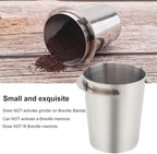 Coffee Dosing Cup 58mm, Stainless Steel Espresso Coffee Dosing Cup Espresso Coffee Machine Accessories, Coffee Powder Feeder Part Coffee Grinder Powder Cup Compatible with 58mm Portafilter