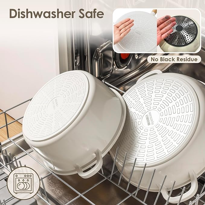 SENSARTE 17Pcs Ceramic Nonstick Cookware Set Non-toxic Healthy Pots and Pans Set Ceramic Kitchen Cooking Frying Pans with Stay-cool Handle, PFAS/PTFE/PFOA Free, Dishwasher Safe, Induction Compatible
