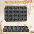 Walooza Mini Muffin & Cheesecake Pan, Nonstick 24, Toast Oven Baking Supplies
