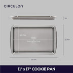 Circulon Nonstick Bakeware, Nonstick Cookie Sheet / Baking Sheet - 11 Inch x 17 Inch, Gray