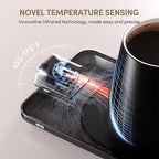 2Pcs Heated Coffee Mug Warmer & Mug Set - Heated Mug Warmer Plates with Auto Shut Off, 1°F Precise Electric Coffee Warmer Plates for Desk, Valentine's Day Gift for Couple, Dark Grey and Pink