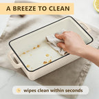 Wildone 2 in 1 Enameled Cast Iron Bread Pan with Lid, 9x5 Loaf Pans for Homemade Sourdough Bread, Cake, Meatloaf, Even Heating Bread Dutch Oven, Cream White
