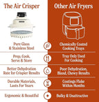 MAGNIFIQUE Glass Air Fryer, Non Toxic Air Fryer with 4.5QT & 2.5QT Glass Pots, Borosilicate, Stainless Steel, Air Fry, Bake, Re-Crisp & MaxCrisp, Oatmeal