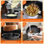 6 Inch Round Cake Pan with Handle, 3PCS Nonstick Cake Pans with 100 PCS Parchment Paper