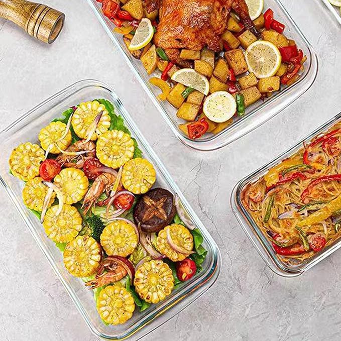 Basics Tempered Glass Oblong Baking Dishes Bundle- 1 Quart, 1.5-Qt and 2-Qt, 3 Pcs Set