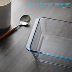 NUTRIUPS 2.4QT Rectangular Deep Glass Baking Dish, Glass Baking Pan for Oven, Clear Bakeware Deep Casserole Dish(2.4QT)