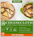 15 Pcs Cheese Cloths for Straining, 20x20 Inch Grade 100 Precut Cheese Cloth With Fabric Fine Mesh Cloth, 100% Unbleached Cotton, Reusable Muslin Cheesecloth for Straining, Juicing, Cooking Turkey