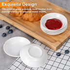 Eisinly 6 Pack Dip Bowls, 3 OZ Ceramic Soy Sauce Dish, White Dipping Sauce Bowls Small Dishes Serving for Tomato Sauce, Soy, BBQ Party Supplies