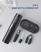 CIRCLE JOY Electric Wine Bottle Opener Set Rechargeable Wine Corkscrew Cordless Wine Opener Gift Set with Charging Base, Foil Cutter, Wine Aerator Pourer and Vacuum Wine Stopper