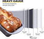 HONGBAKE 3 Pack Loaf Pan Set, 8.5 x 4.5 Inches With Wide Grips Nonstick Bread Tin, 1Lb Perfect for Homemade Baking, Grey
