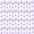 Plastic Wine Glasses, Plastic Goblets Vintage Style Cordial Unbreakable Drinking Glasses, Reusable Drinkware for Wedding Reception, Grand Event Party Supplies (48, Purple)