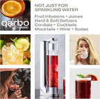 Twenty39 qarbo CLASSIC Sparkling Water Maker Machine - Soda Beverage Carbonator for Home, Seltzer & Carbonated Beverage Dispenser, Water Carbonation Fizz Maker (Metallic Red)