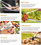 30PCS Portable Grilling Accessories Kit,BBQ Accessories Set with Storage Bag,Stainless Steel Barbecue Tool Set with Apron, for Outdoor,Camping,Backyard Grill Accessories Sets,Man Best Barbecue Gift