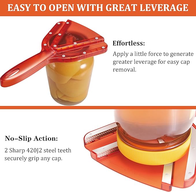Uinxan Jar Opener for Weak Hand & Seniors with Arthritis,Easy Twist Off Bottle Caps,Patent | Unique Kitchen Gadgets,Handheld Lid Top Open for Elderly/Women/Men (Pink)