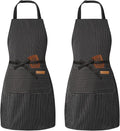 BeLuyi 2 Pack Adjustable Bib Apron with 2 Pockets Chef Cooking Kitchen Restaurant Aprons for Women Men