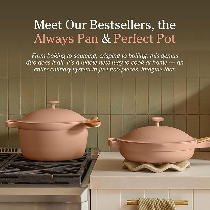 Our Place Cookware Duo - 7-Piece Set Including the Always Pan, Perfect Pot and Spatulas | Multifunctional, Toxin-Free Nonstick | Heat Safe up to 450°F | Oven, Stove, Induction Compatible | Spice
