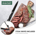 Hiware 48-Piece Matte Black Silverware Set with Steak Knives, Black Flatware Set for 8, Stainless Steel Tableware Cutlery Set, Utensil Sets for Kitchen
