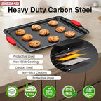 BIEAMA 13-Piece Baking Pans Sets, Nonstick Bakeware Sets, BPA-Free Carbon Steel Stackable, Cookie Sheet, Cake, Loaf, Pizza & Muffin Pan, Grey