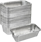Findful 50 Pack Loaf Pans,2 LB Disposable Aluminum Foil Loaf Pans, 8.5"x4.5"x2.5" Heavy Duty Aluminum Foil Bread Tins Perfect for Banana Bread, Cakes & Meatloaf,Non-Stick, Even Baking, Easy Release
