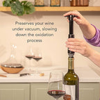 Vacu Vin Original Wine Saver with 1 Vacuum Bottle Stoppers – Black Wine Preserver Pump for Red or White Wine – Manual Air Remover System – Airtight Seal – Keep Wine Fresh Longer