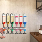 ECUTEE Wall Mounted 6-Bottle Liquor Dispenser Wine Dispenser Machine Bar Butler Drinking Pourer Home Bar Tools for Beer, Soda, Coke and Fizzy ect