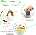 Salad Spinner, Lettuce Spinner with Push-Button Lid and Non-Slip Base, Vegetable & Fruit Washer Bowl, Efficient Spin Dryer and Strainer for Salad Greens and Fruits (3.8QT)