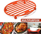 Webake Roasting Rack Oval Silicone 11x8 Inches Cooling Drying Rack Kitchen Cooking Rack for Baking Roasting Pan, Heat-Resistant Silicone Trivet