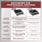 ChangBERT Induction Cooktop NSF Certified Professional Chef Edition Stove, 1800W Commercial Induction Burner with Schott Glass, Large Heating Coil Electric Hot Plate for Restaurant Hotel Food Station