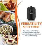 Elite Gourmet EAF1121 Personal 1.1 Qt. Compact Space Saving Electric Hot Air Fryer Oil-Less Healthy Cooker, Timer & Temperature Controls, 1000W