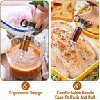 Kingsmile Turkey Injector, Meat Injector Syringe - 3 Marinade for BBQ Grill, 1OZ /30ML Injector Syringe, Handle MeatInjector for Smoking, Flavor Injector for Meat with Oil Brush & Cleaning Brush Black