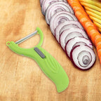Housoutil 3pcs Multi-function Stainless Steel Vegetable and Fruit Peeler Set with Rotating Blades for Peeling, Slicing, and Grating – Lightweight Kitchen Gadget for Home Cooking