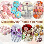 Circle Cake Pop Mold for Baking with 50PCS Cake Pop Sticks Bags Ties,Baking Molds for Birthday Wedding Baby Shower Kids Party Desserts.