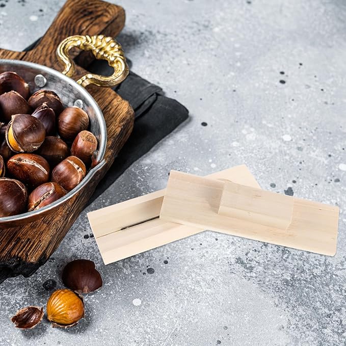 BESPORTBLE Solid Wood Chestnut Opener and Manual Nutcracker Tool for Home Use – Handheld Chestnut Peeler and Sheller Suitable for Varieties Kitchen Specialty Gadget
