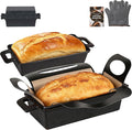 ROTTOGOON 2 in 1 Cast Iron Loaf Pan with Lid,Even Heat Distribution Bread Baking Pans for Sourdough, Homemade Bread,Cake and Meatloaf