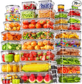 70 PCS Food Storage Containers with Lids Airtight (35 Containers & 35 Lids), 100% Leak Proof Meal Prep Container for Kitchen, BPA-Free Plastic(Polypropylene5), Microwave/Dishwasher Safe, Labels & Pen