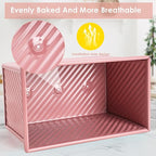 Unique Pink 1LB Bread Loaf Pan with Lid, Non-stick Safe Coating, Compact and Stylish Pullman Loaf Pan with Lid for Sandwich Loaves, Elevate Home Baking Aesthetics