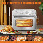 Geek Chef Air Fryer Toaster Oven Combo, 16QT 5-in-1 Toaster Ovens Countertop, Convection AirFryer with Bake, Air fryer & Toaster, Broil and Warm Functions, Stainless Steel Easy Oven for Wonder Meals