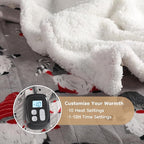 Electric Heated Blanket 72"x84" Full Size - 10 Heating Levels, 1-12 H Auto Shut Off, Soft Breathable Flannel Warm and Washable for Bed, Santa Claus for Christmas