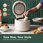 IRIS USA Micom Japanese Rice Cooker, 3-Cup Uncooked/6-Cup Cooked, Fuzzy Logic Kitchen Appliance with Recipe Presets, Slow Cooker, Steamer, Hot Pot & Warming Function, Compact & Portable for Healthy Meal Prep