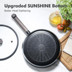 SENSARTE 14Pcs Pots and Pans Set Nonstick Cookware Set Kitchen Cooking Frying Pans with Stay-cool Handle, Dishwasher Safe, Induction Compatible, PFOA/PFOS Free, Black