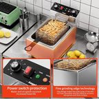 Electric Deep fryer Single Tank Deep Fryer with Basket Capacity 10L Electric Countertop Fryers with 60 Minute Timer for Home Kitchen and Restaurant