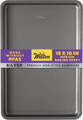 Wilton Silver Non Stick Medium Baking Sheet, 15.25 x 10.25 Inch, Cookie Sheet for Baking, Roasting, Sheet Pan Meals, Made without PFAS, Durable Steel, Even Heating
