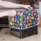 JEOCODY Easter Toaster Cover Egg Print Toaster Covers 2 Slice Wide Slot Dustproof Fingerprint Protectors and Greasy Protection Anti-sputtering Machine Washable Women Gift