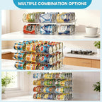 Can Organizer for Pantry, 6 Tier Canned Food Goods Storage Organizer, Clear Soda Can Organizer for Refrigerator Stackable Can Dispenser Rack Holders for Pantry Cabinet Fridge Countertop, Holds 72 Cans
