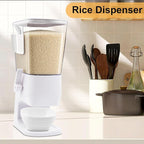 Cereal Dispenser Countertop with Bowls Spoons Cutlery Box, 3.2L Cereal Containers Storage Snack Dispenser for Pantry, Dry Food Dispenser for Snack, Oatmeal, White, 1Pc