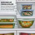Pyrex Colors Tinted (3-Pack, Full Set) Sculpted Tinted Glass Mixing Bowls With Plastic Lids, Nesting Space Saving Set of Bowls For Prepping and Baking, 1.3QT, 2.3QT & 4.5QT