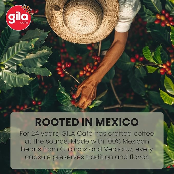 GILA Café Master Blend Aluminum Coffee Capsules – Dark Roast Espresso Pods Compatible with Nespresso Original Machines – Mexican Arabica Blend with Chocolate & Vanilla Notes, 60 Count