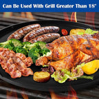 2-in-1 Cast Iron Griddle for Oklahoma Joe's 7577447P04 Charcoal Grill, 18 inch Non-stick Griddle Pan for Outdoor Weber, Nexgrill, Kamado, Big Green Egg 18 & 22 inch Charcoal Kettle Grill Accessories