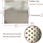Sunrise Stainless Steel Fryer Screen with Handles (Solid Screen) (1, 13.5" x 13.5" x 1.75")